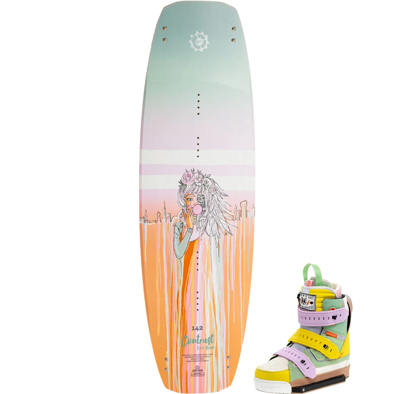 Slingshot Contrast Women's Wakeboard Package W/ Copycat Boots - 2022 1 Slingshot Contrast Women's Wakeboard Package W/ Copycat Boots - 2022