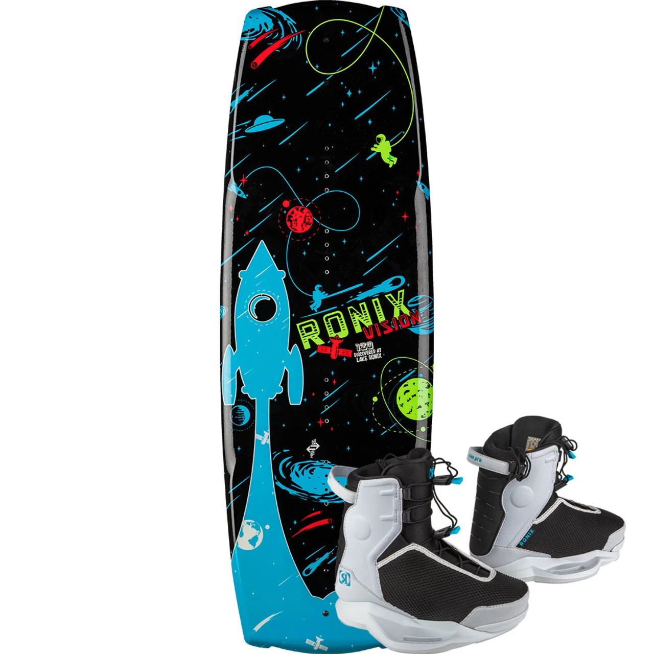 Ronix Vision Kid's Wakeboard Package W/ Vision Pro Boots - 2023 1 Ronix Vision Kid's Wakeboard Package W/ Vision Pro Boots - 2023